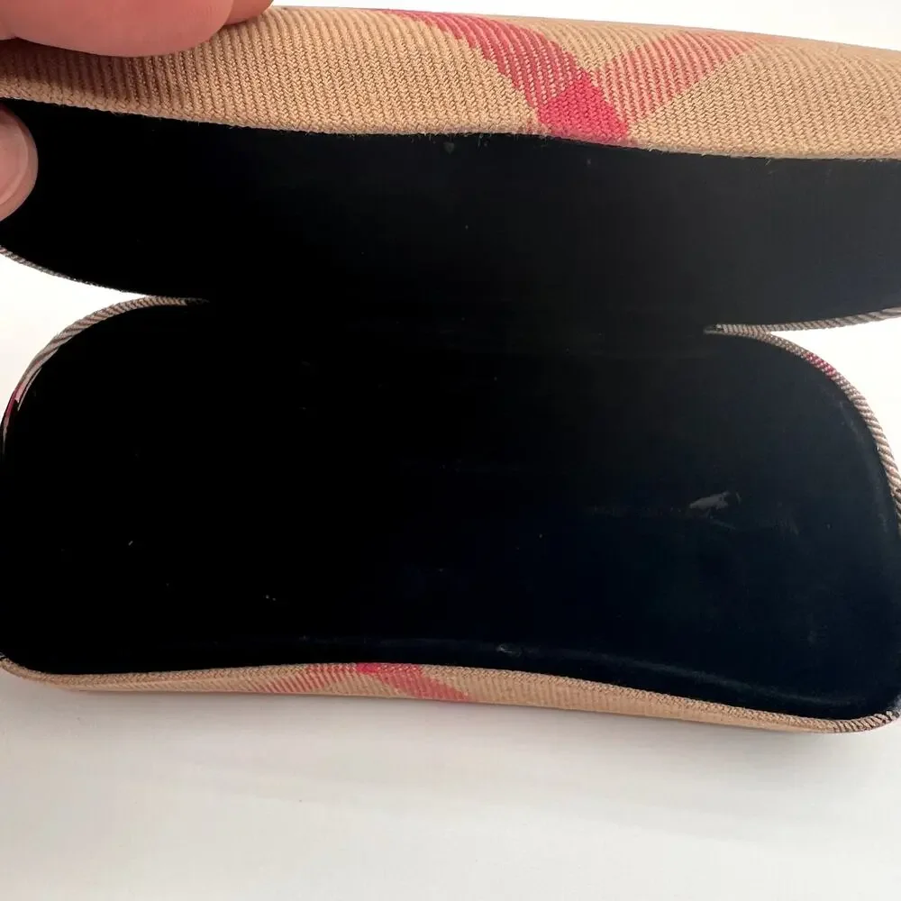 VINTAGE BUBERRY Nova Check Eyeglasses Sunglasses Case Beige Red Black Plaid